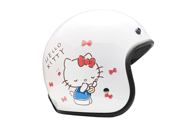 《遠古騎士》EVO CA310M 日常KITTY 白色 安全帽 半罩式 中帽體 復古帽