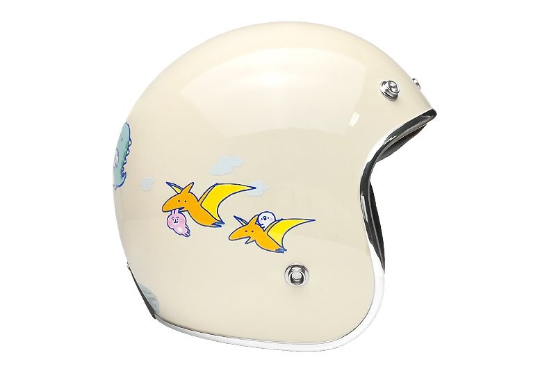 《遠古騎士》EVO CA310M 精裝版 恐龍卡拉 象牙白 半罩 安全帽 中帽體 復古帽