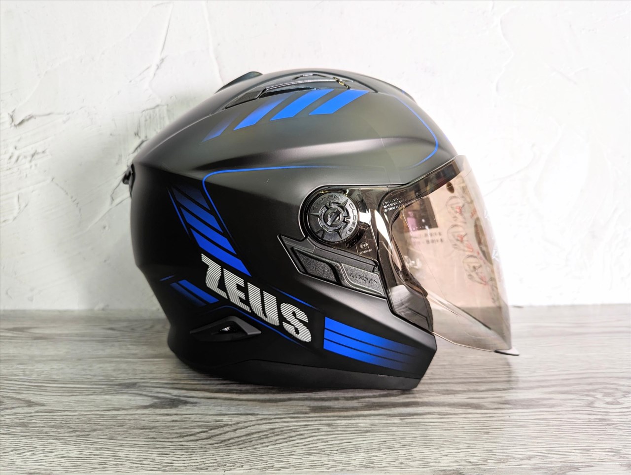 《遠古騎士》瑞獅 ZEUS 613B AJ10 消光黑藍 半罩安全帽 內襯全可拆 ZS613B