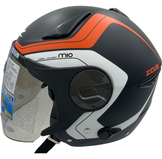 《遠古騎士》瑞獅 ZEUS 612A AD4 消光黑橘 半罩安全帽 內襯全可拆