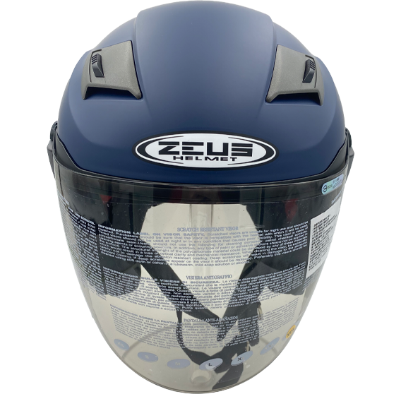 《遠古騎士》瑞獅 ZEUS 611F 素 啞光藍 加大款 安全帽 半罩式 全可拆洗 ZS-611F
