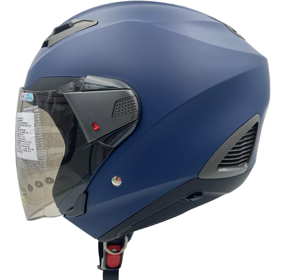 《遠古騎士》瑞獅 ZEUS 611F 素 啞光藍 加大款 安全帽 半罩式 全可拆洗 ZS-611F