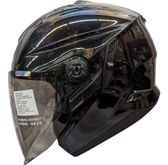 《遠古騎士》瑞獅 ZEUS 613B 素色 亮黑 半罩安全帽 內襯全可拆 雙鏡片