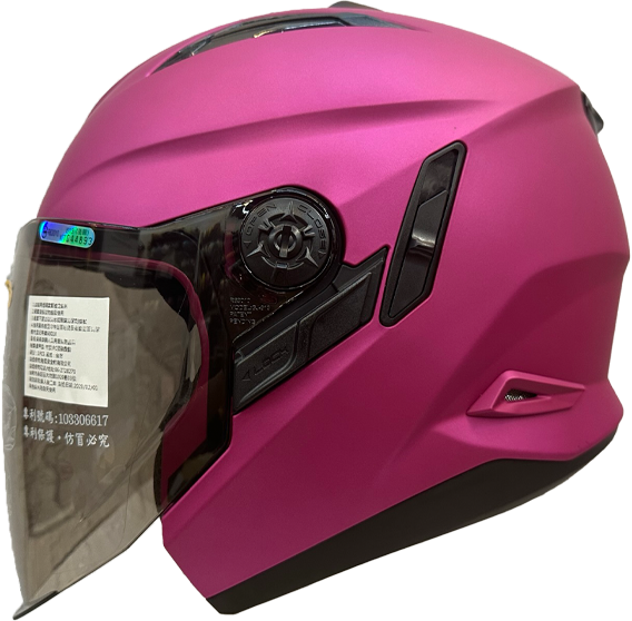 《遠古騎士》瑞獅 ZEUS 613B 素色 平光桃紅 半罩安全帽 內襯全可拆 雙鏡片