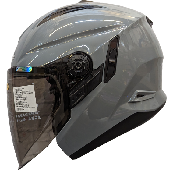 《遠古騎士》瑞獅 ZEUS 613B 素色 水泥灰 半罩安全帽 內襯全可拆 雙鏡片