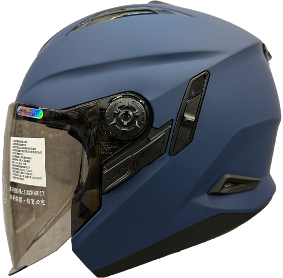 《遠古騎士》瑞獅 ZEUS 613B 素色 啞光藍 半罩安全帽 內襯全可拆 ZS613B