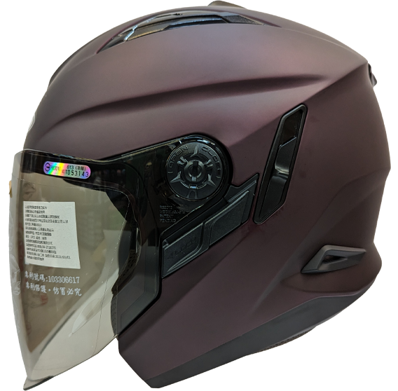 《遠古騎士》瑞獅 ZEUS 613B 素色 平光酒紅 半罩安全帽 內襯全可拆 雙鏡片