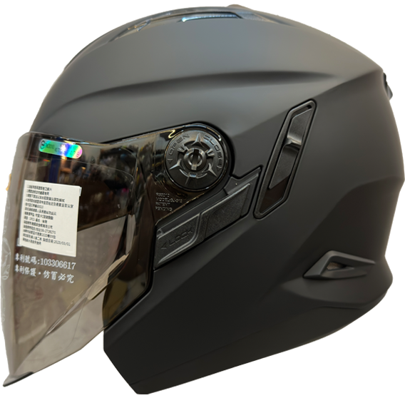 《遠古騎士》瑞獅 ZEUS 613B 素色 平光黑 半罩安全帽 內襯全可拆 雙鏡片