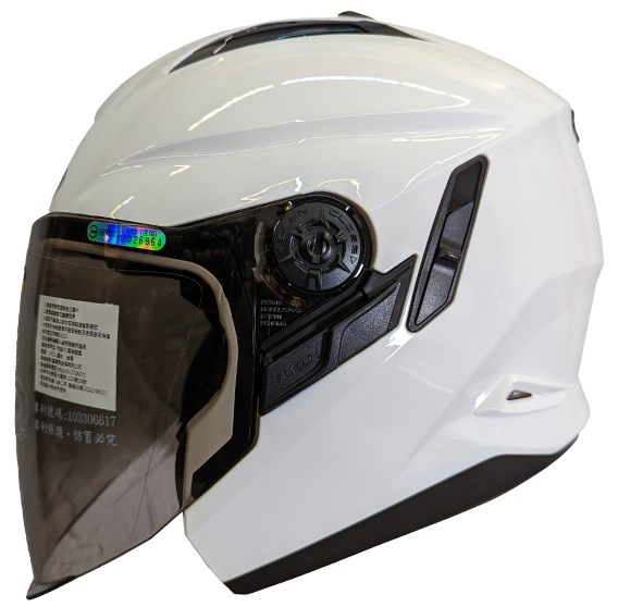 《遠古騎士》瑞獅 ZEUS 613B 素色 白色 半罩安全帽 內襯全可拆 雙鏡片
