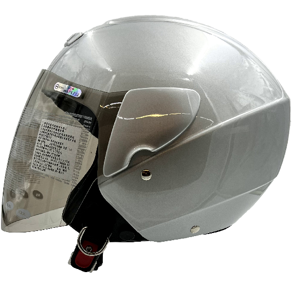 《遠古騎士》瑞獅 ZEUS 202D 素 白銀 全可拆 半罩 安全帽 基本款