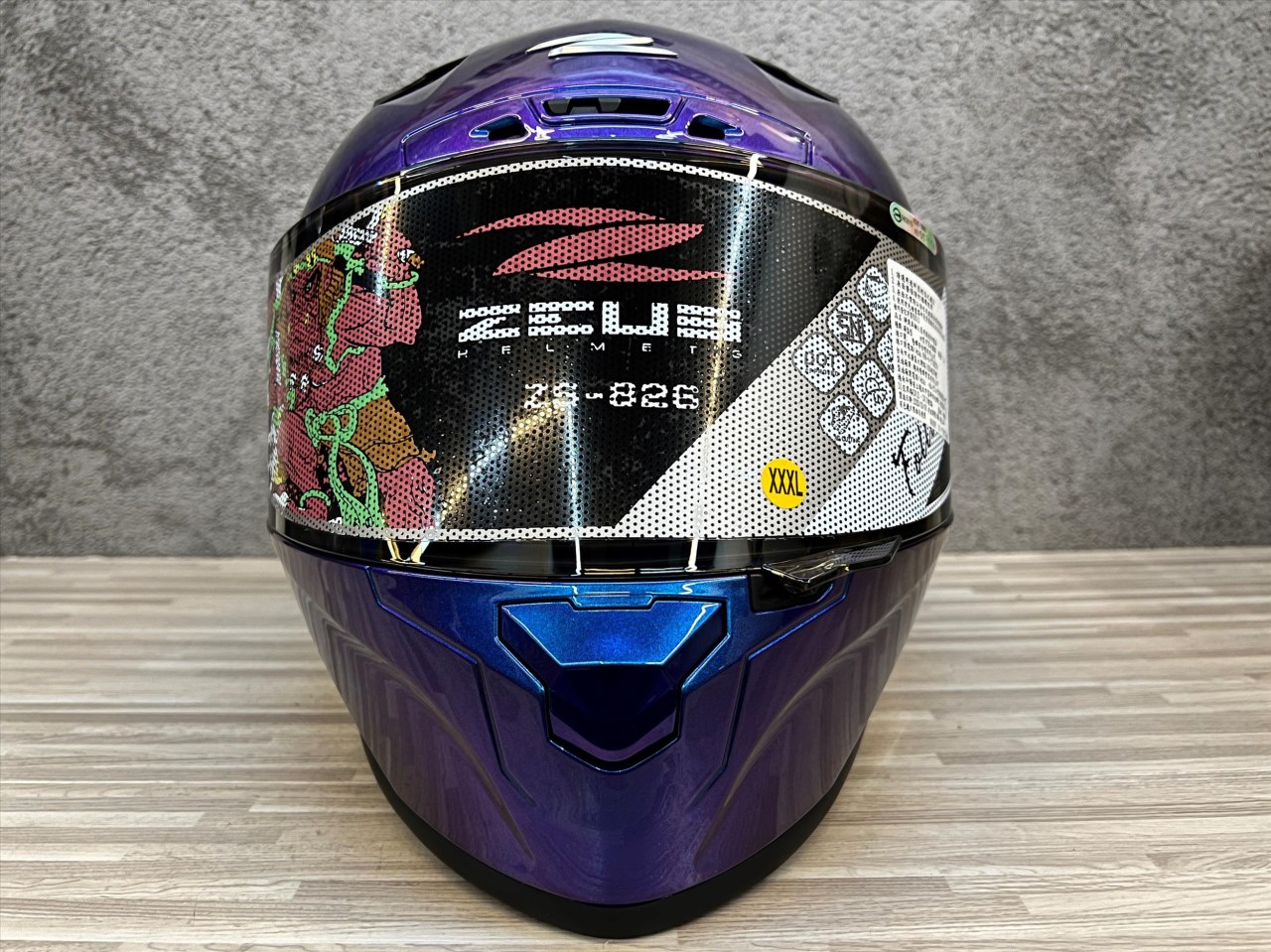 《遠古騎士》瑞獅 ZEUS 826 變色龍 藍 全罩安全帽 大鴨尾導流雙D釦尾翼