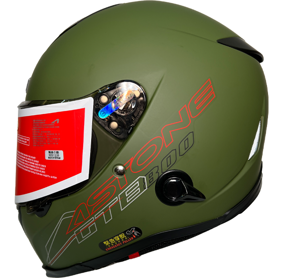 《遠古騎士》ASTONE GTB800 AO12 消光軍綠 雙鏡片 雙D扣 全罩安全帽