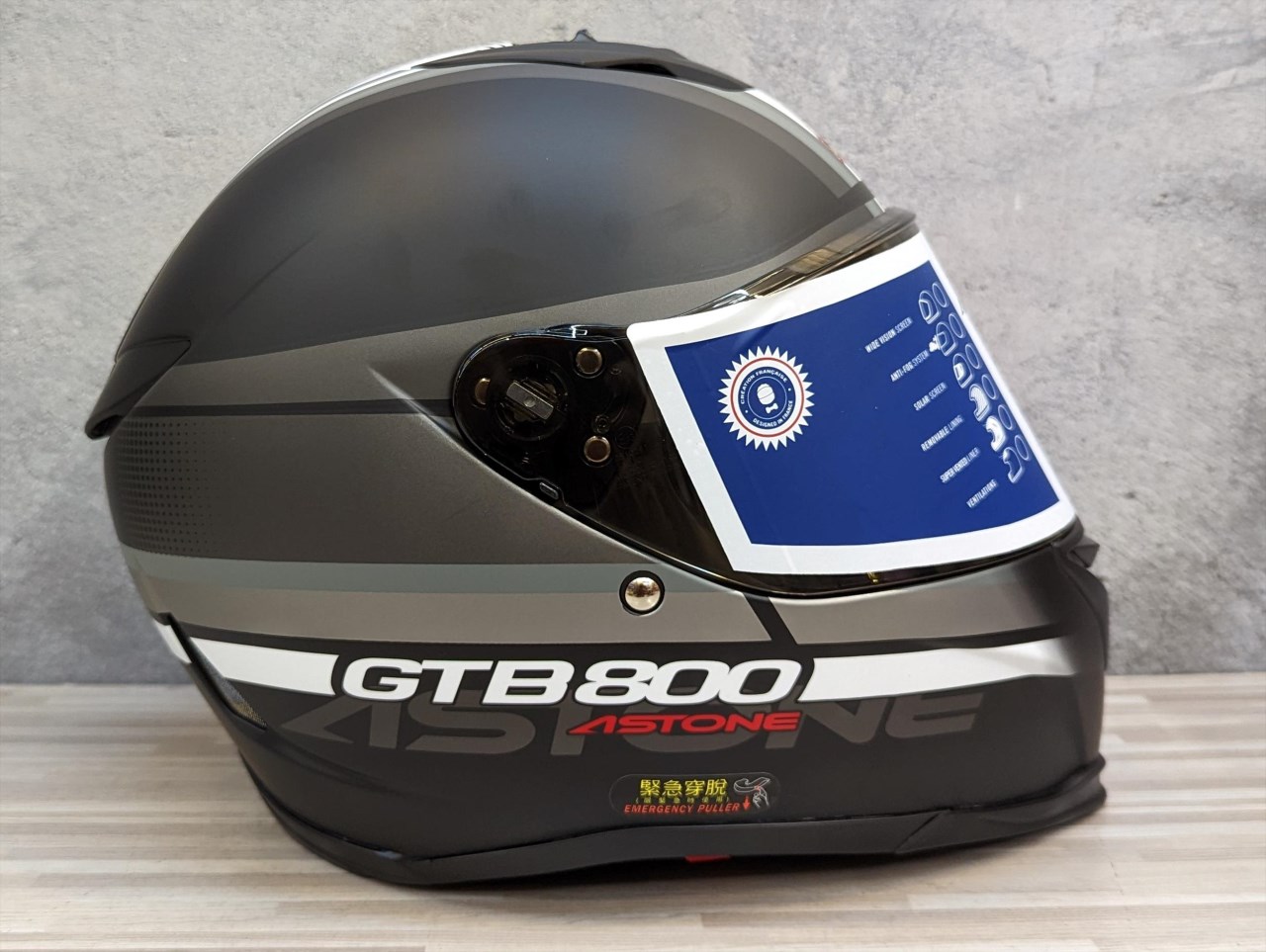 《遠古騎士》ASTONE GTB800 AO10 消光黑銀 雙鏡片 雙D扣 全罩安全帽