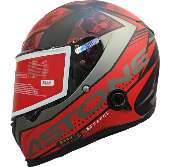 《遠古騎士》ASTONE GTB800 AO11 平光黑灰紅 雙鏡片 雙D扣 全罩安全帽