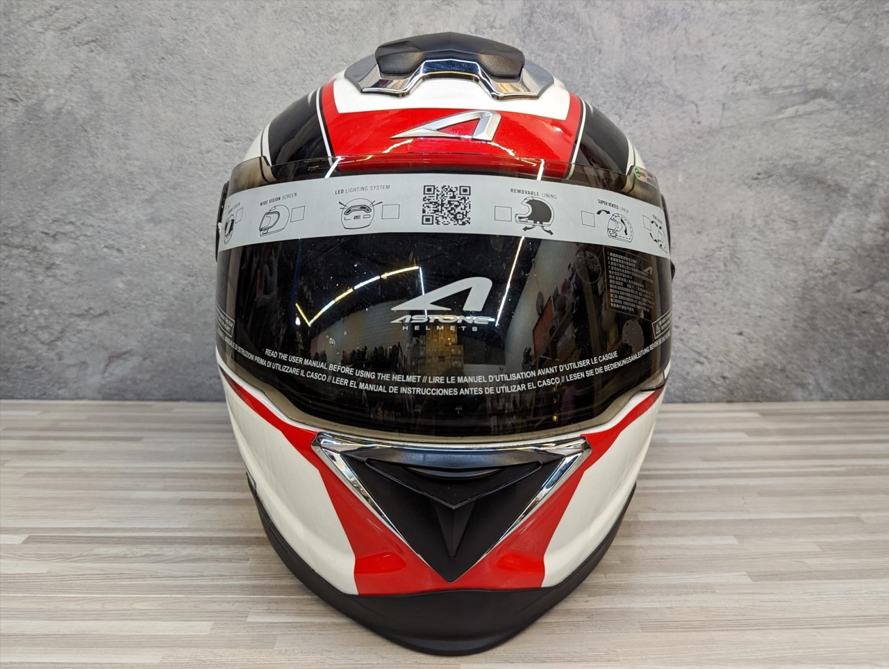 《遠古騎士》ASTONE GT1000F AC6 白紅 碳纖材質 雙鏡片雙D扣全罩安全帽