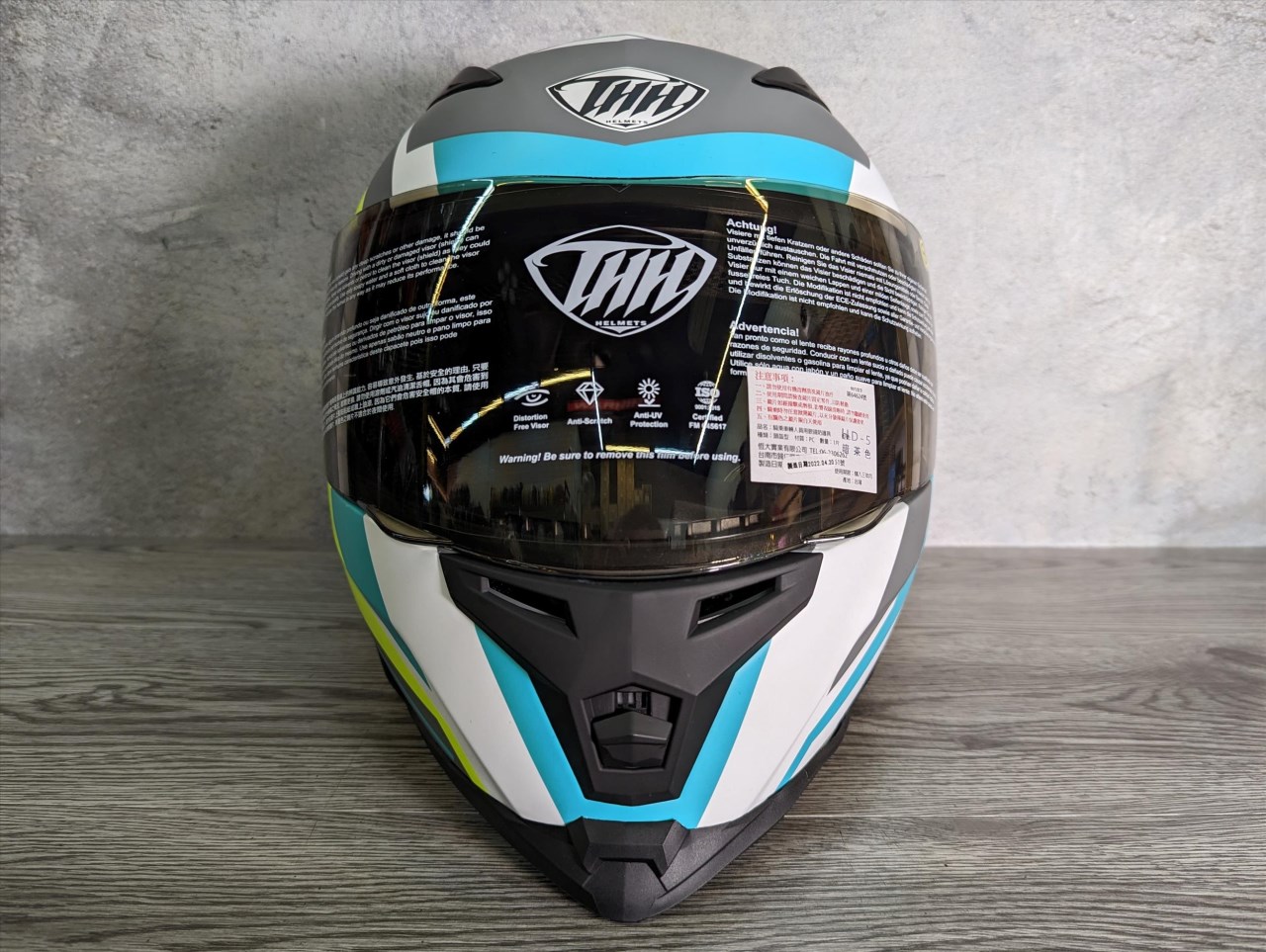 《遠古騎士》THH T840S T840S Remi 平光灰/綠黃 雙鏡片 雙D扣 內襯全可拆洗 全罩安全帽