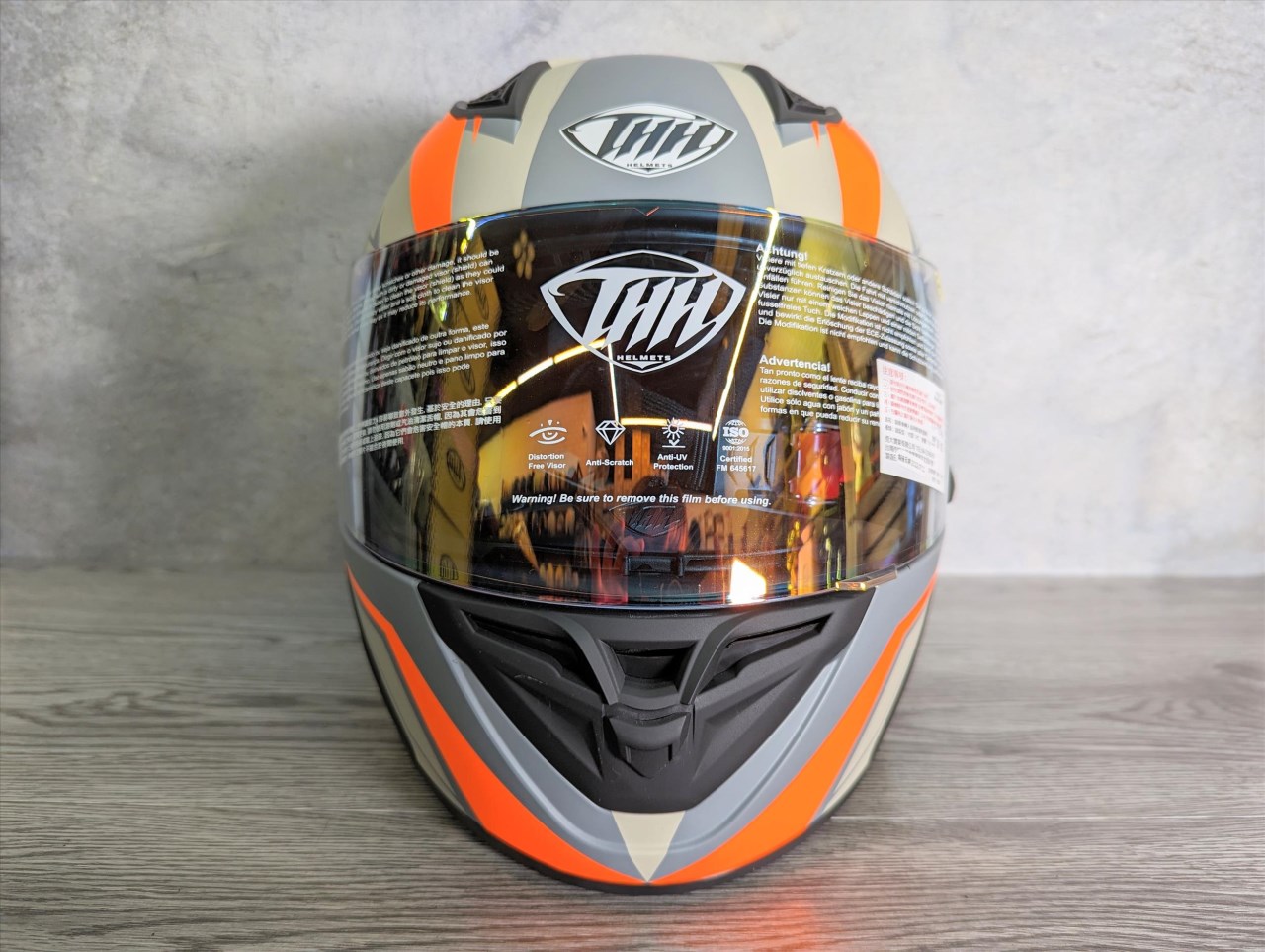 《遠古騎士》THH T810S TURBO 平灰黃/灰橘 淺電鍍鏡片 全罩式 安全帽