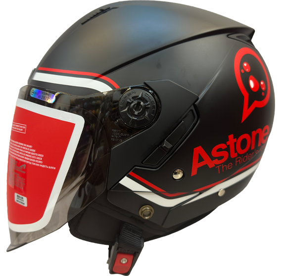 《遠古騎士》ASTONE RST AQ11 平光黑紅 輕量四分之三 內墨鏡 半罩 安全帽