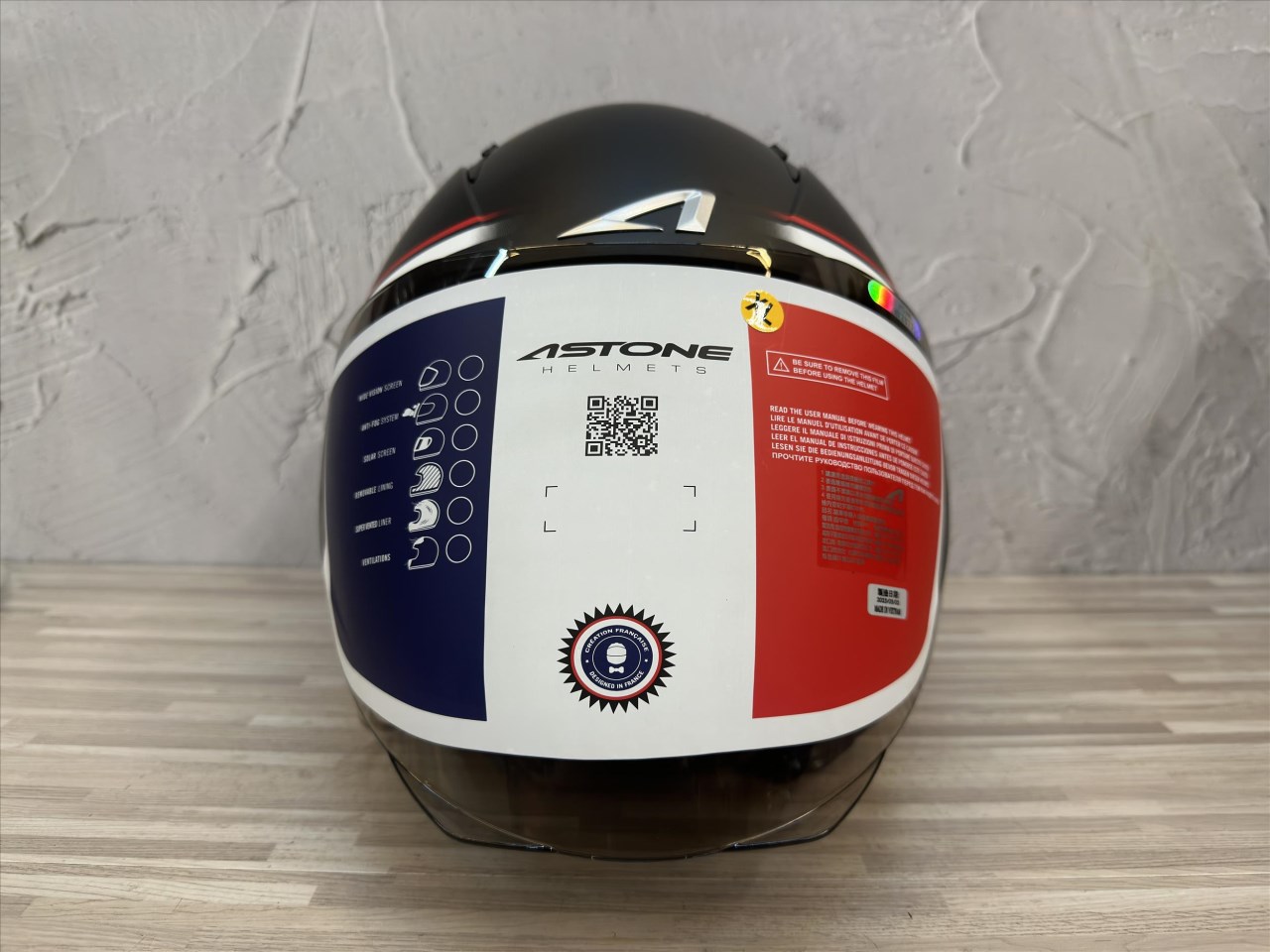 《遠古騎士》ASTONE RST AQ11 平光黑紅 輕量四分之三 內墨鏡 半罩 安全帽