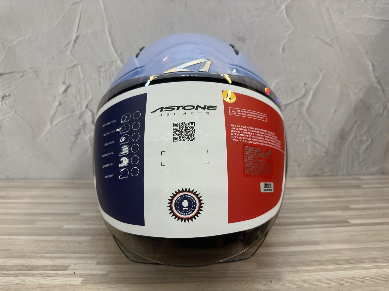 《遠古騎士》ASTONE RST AQ11 淺紫藍藍 輕量四分之三 內墨鏡 半罩 安全帽