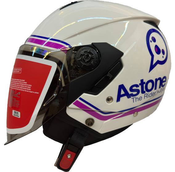 《遠古騎士》ASTONE RST AQ11 白紫 輕量四分之三 內墨鏡 半罩 安全帽