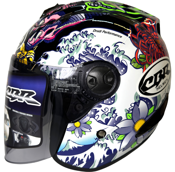 《遠古騎士》CBR S70 浮世繪 亮黑色 內襯全可拆洗 半罩 復古帽 安全帽