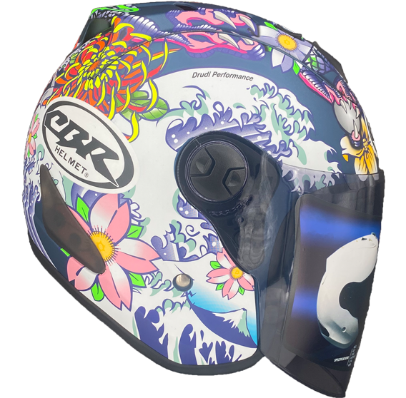 《遠古騎士》CBR S70 浮世繪 消光藍 內襯全可拆洗 半罩 復古帽 安全帽