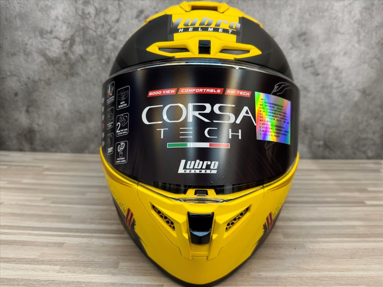 《遠古騎士》 LUBRO CORSA TECH 361消光黃 全罩 安全帽 雙D扣