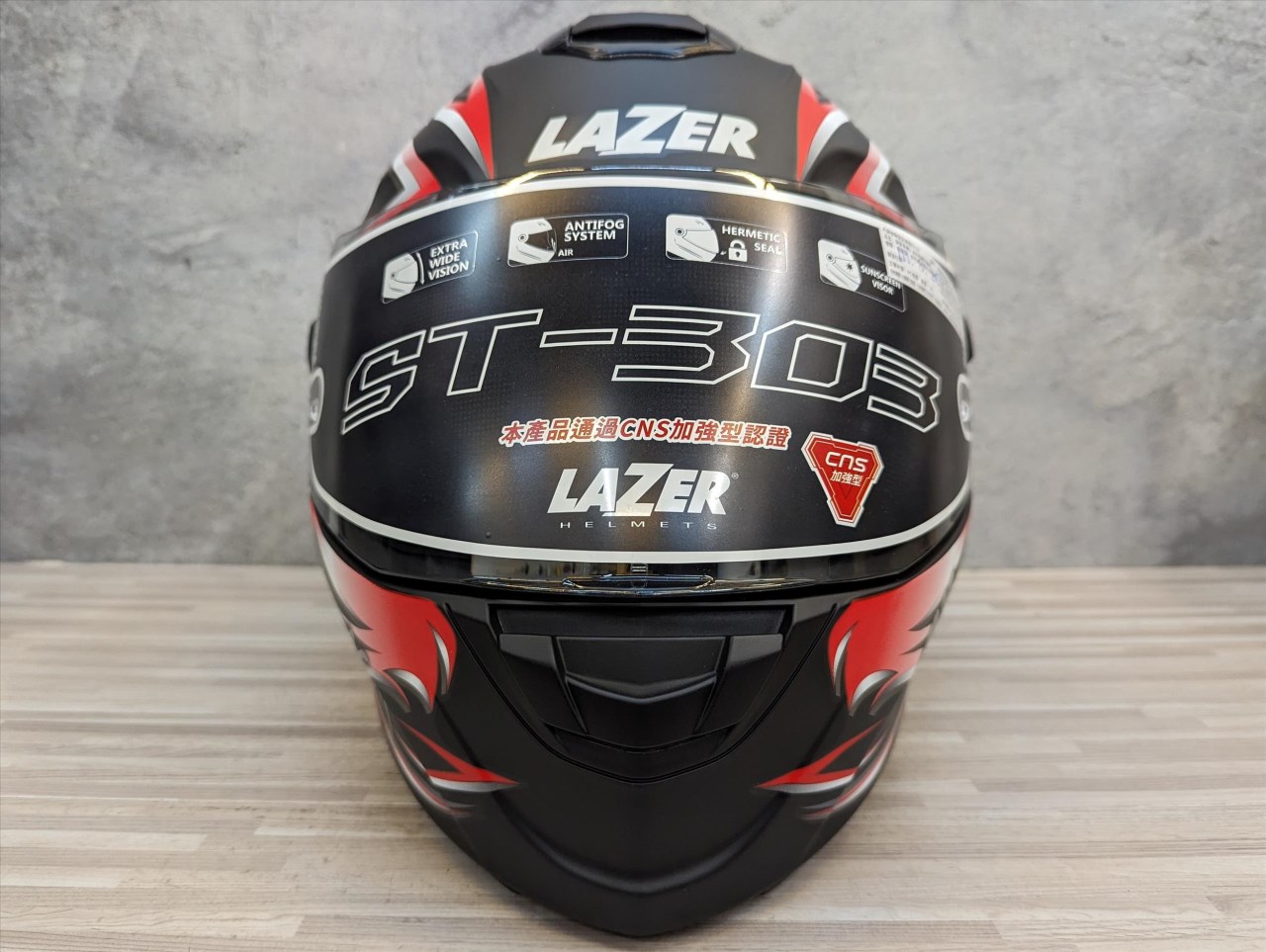 《遠古騎士》LAZER 安全帽 ST-303 #1 三國 消光黑紅 全罩安全帽大鴨尾
