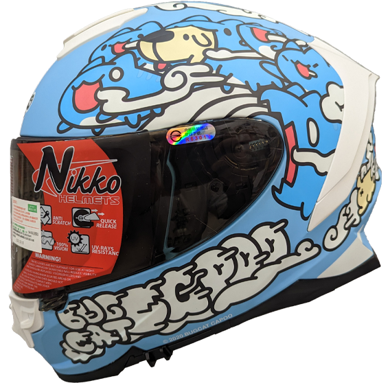 《遠古騎士》Nikko N806 N-806 咖波 聯名款 平藍 貓貓蟲咖波內鏡片(電鍍)安全帽