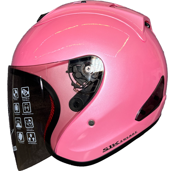 《遠古騎士》SBK SUPER-R ENERGY 粉紅 半罩 安全帽 全可拆洗