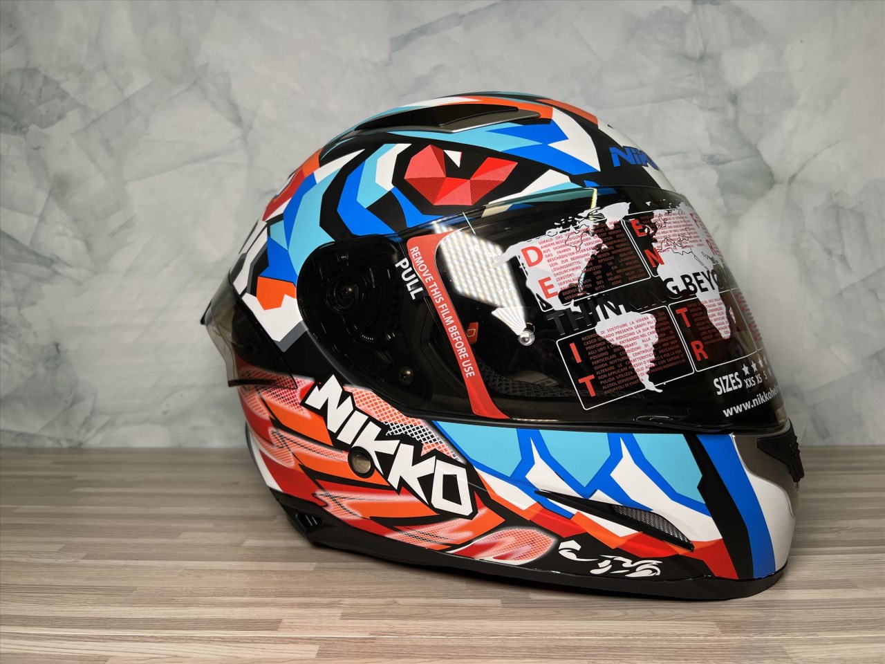 Nikko N-802S II #7 方塊鶚鷹 消光紅石榴石 全罩 內鏡片 安全帽