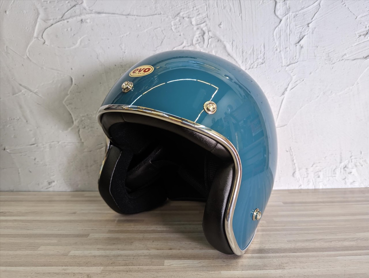 《遠古騎士》EVO CA309/310 精裝銀邊復古騎士帽 鴨母藍 安全帽