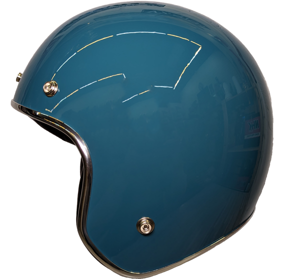 《遠古騎士》EVO CA309/310 精裝銀邊復古騎士帽 鴨母藍 安全帽