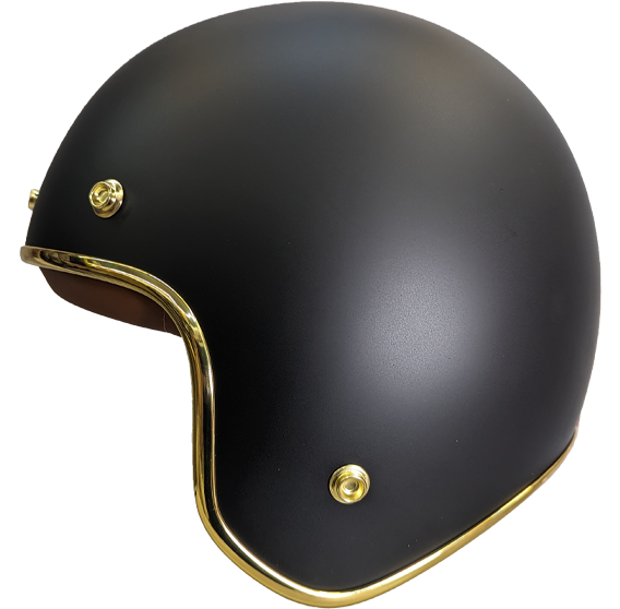 《遠古騎士》EVOCA310 乳膠金條 平黑 復古騎士帽 安全帽 插扣