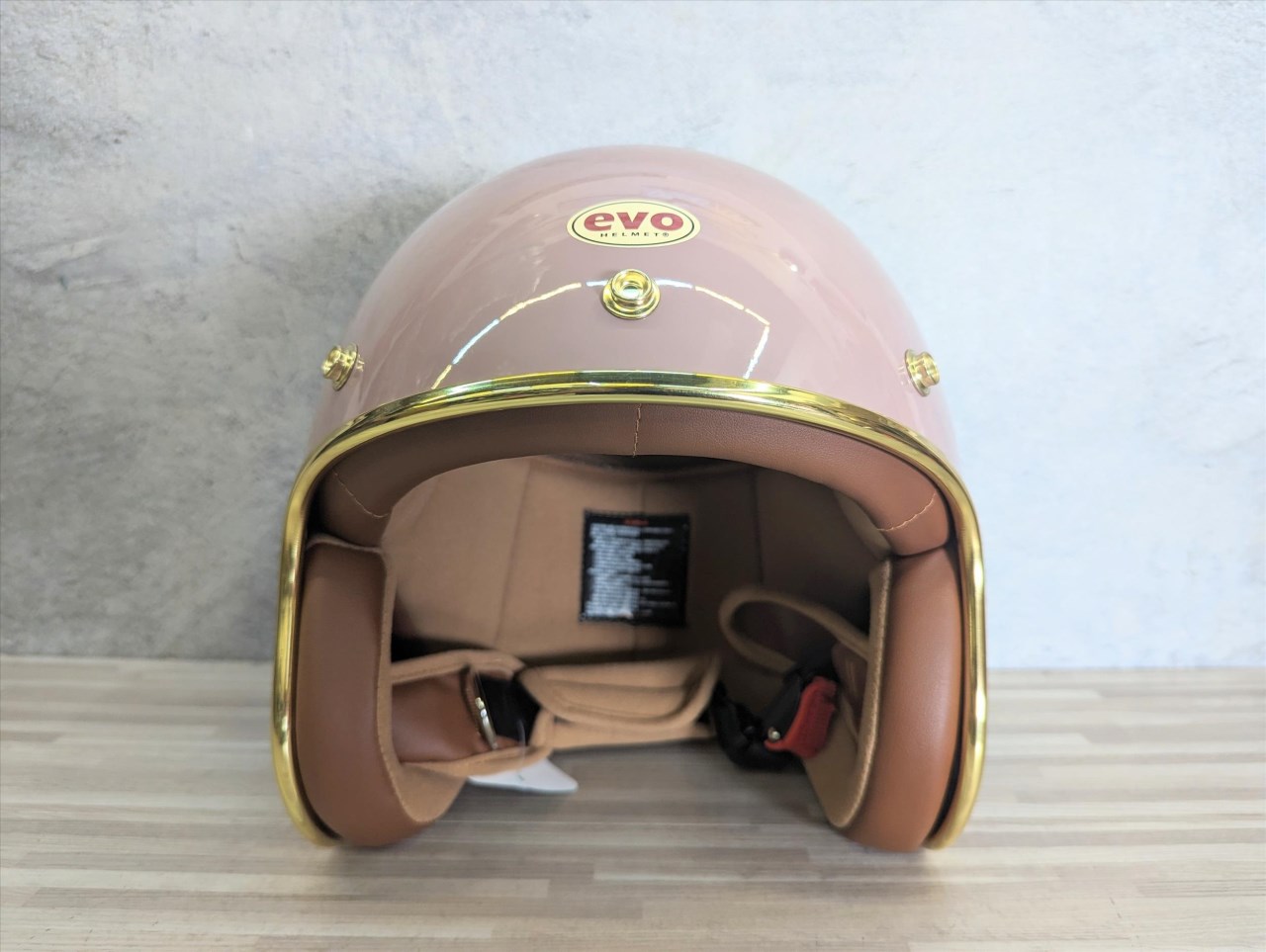 《遠古騎士》EVOCA310 乳膠金條 法國粉 復古騎士帽 安全帽 插扣