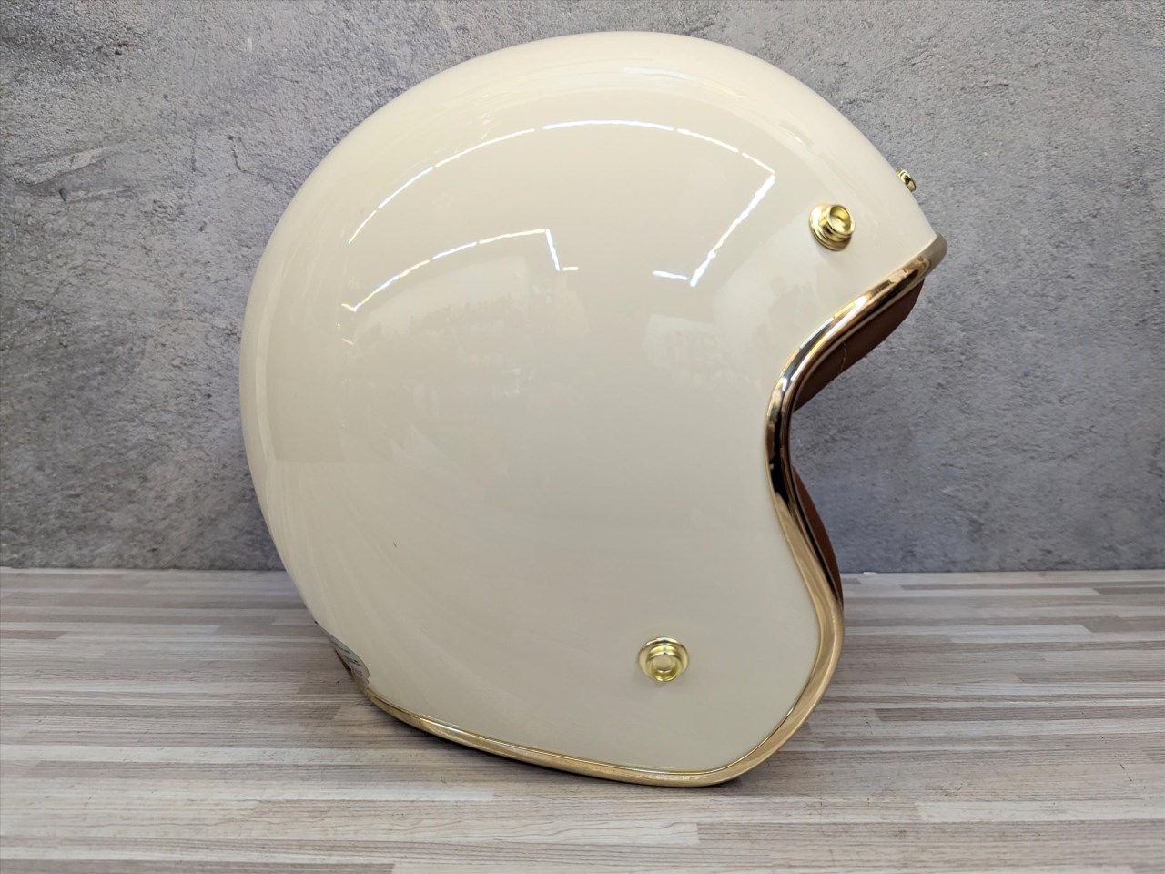 《遠古騎士》EVOCA310 乳膠金條 象牙白 復古騎士帽 安全帽 插扣