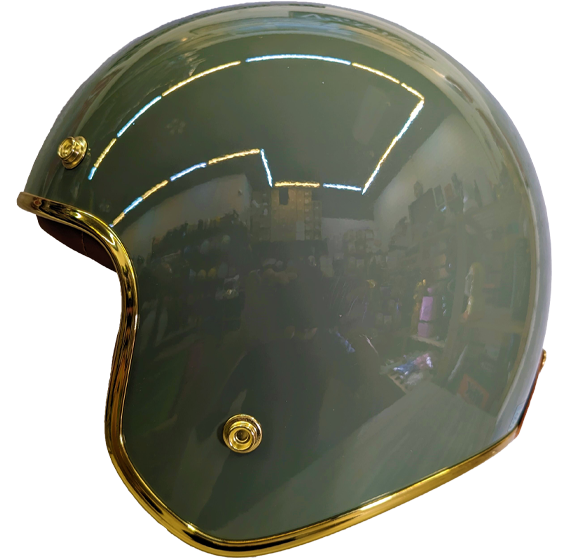 《遠古騎士》EVOCA310 乳膠金條 乳綠 復古騎士帽 安全帽 插扣