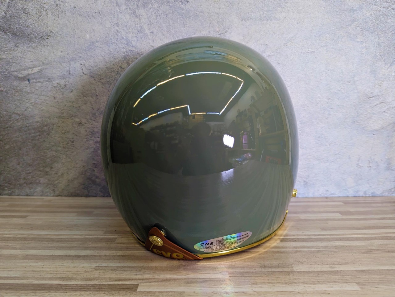 《遠古騎士》EVOCA310 乳膠金條 乳綠 復古騎士帽 安全帽 插扣