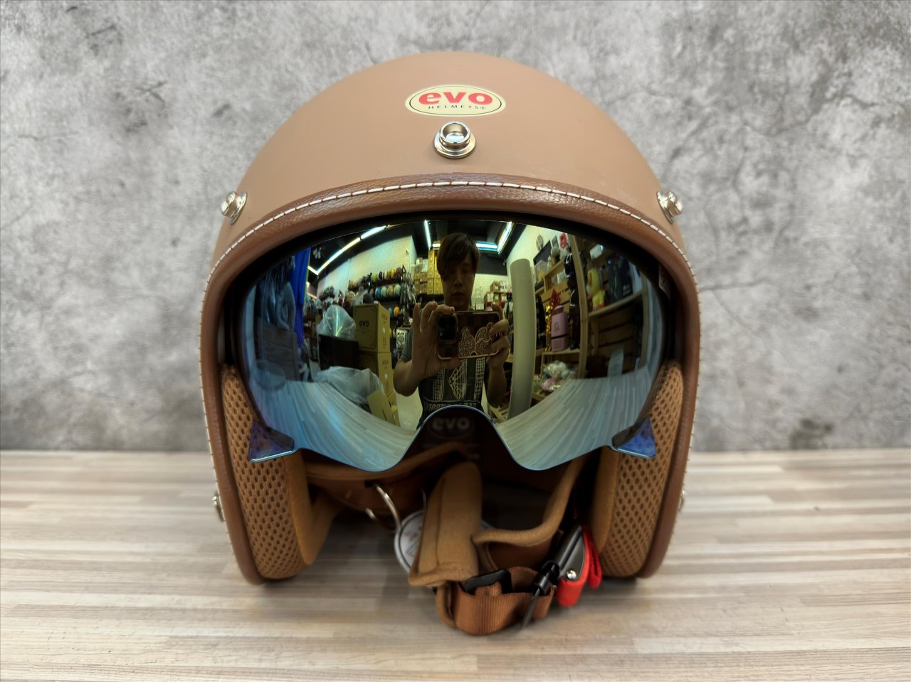 《遠古騎士》EVO CA312 艾莉莎 ALISA 消焦糖奶 電鍍內鏡式 透氣咖啡內襯 安全帽