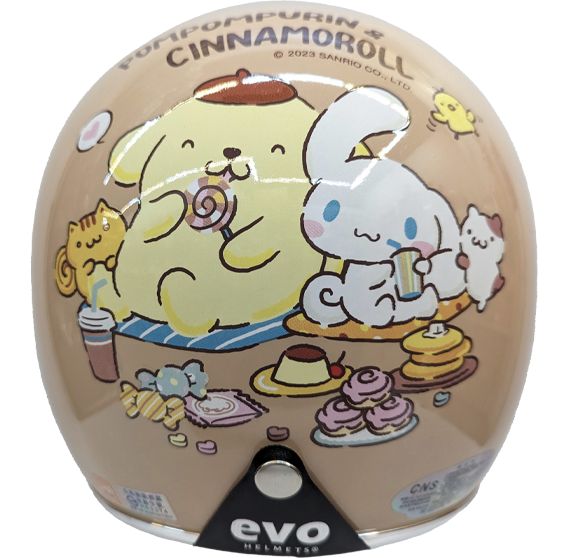 《遠古騎士》EVO 布丁狗&大耳狗 奶茶色 精裝版 聯名安全帽 復古安全帽 CA309