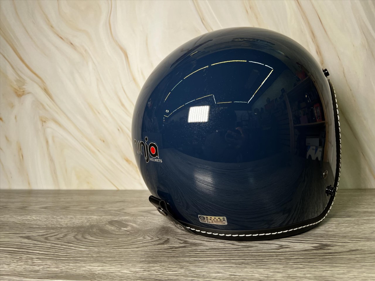 《遠古騎士》華泰 K-806A5 車線條 石墨藍 復古帽 內墨鏡 安全帽 全可拆內襯