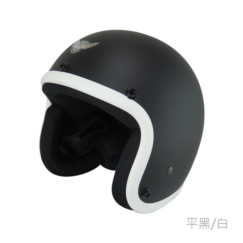 《遠古騎士》華泰 K-805A3 平黑白 寬版 復古帽大騎士帽 小騎士帽 安全帽