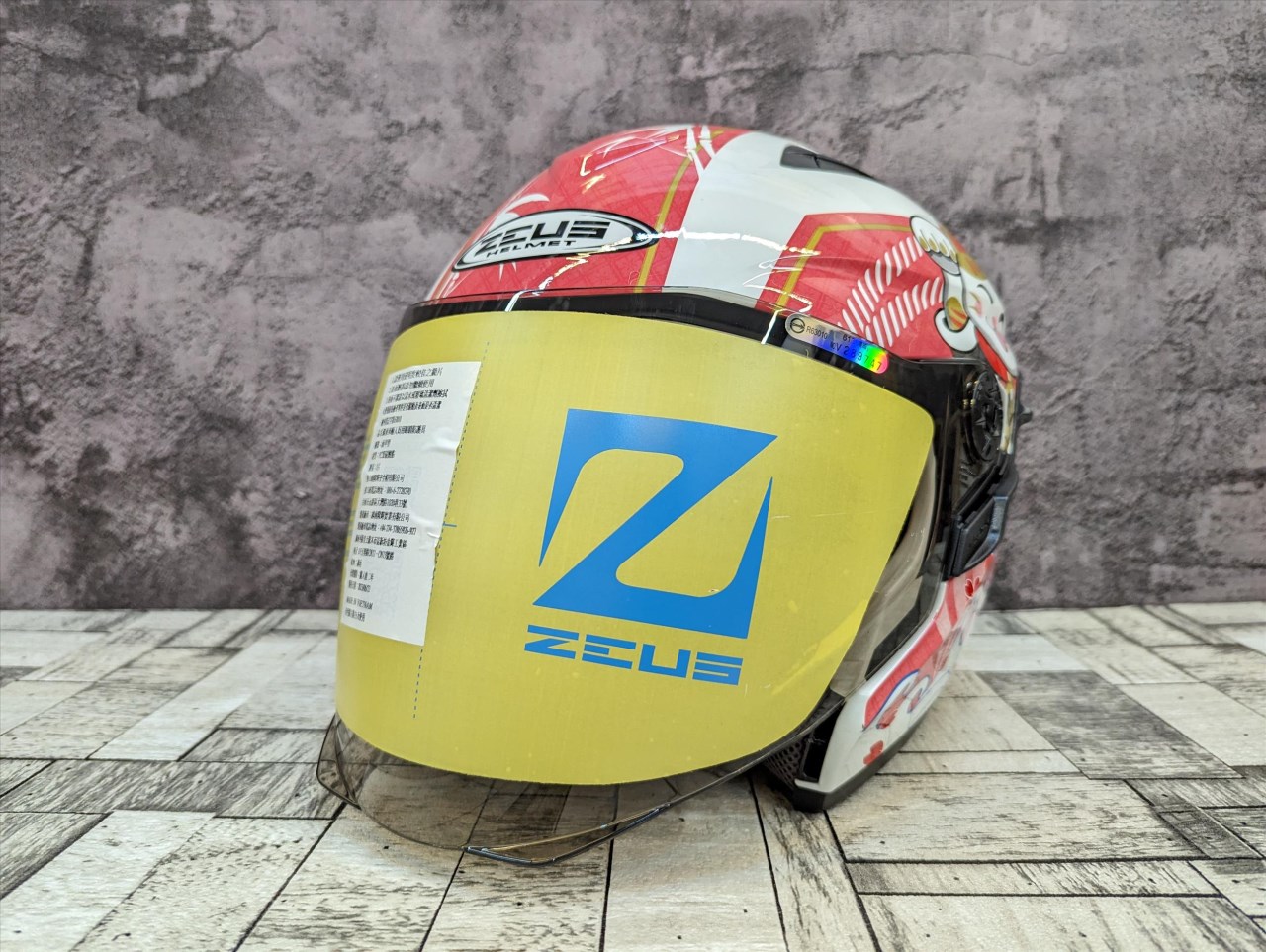 《遠古騎士》瑞獅 ZEUS 613B AJ42 招財貓 白/桃紅 半罩安全帽 內襯全可拆