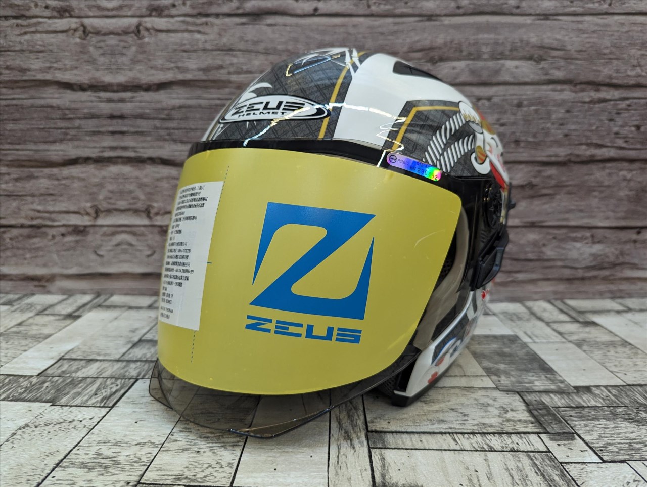 《遠古騎士》瑞獅 ZEUS 613B AJ42 招財貓 白/灰 半罩安全帽 內襯全可拆