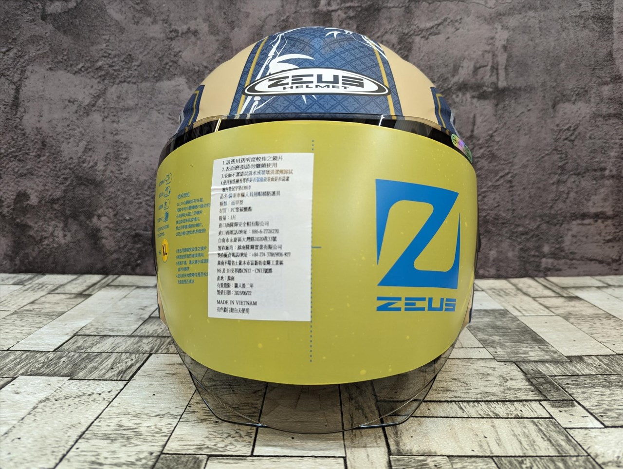 《遠古騎士》瑞獅 ZEUS 613B AJ42 招財貓 消光奶茶深藍半罩安全帽 內襯全可拆