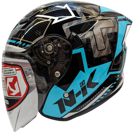 《遠古騎士》NHK S1 GP PRO 復仇之速 黑湖水綠 內藏墨片半罩式安全帽