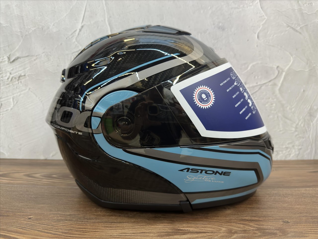 《遠古騎士》ASTONE RT1500 AI7 透明碳纖藍 眼鏡溝 耳機孔 可掀式 可樂帽 安全帽