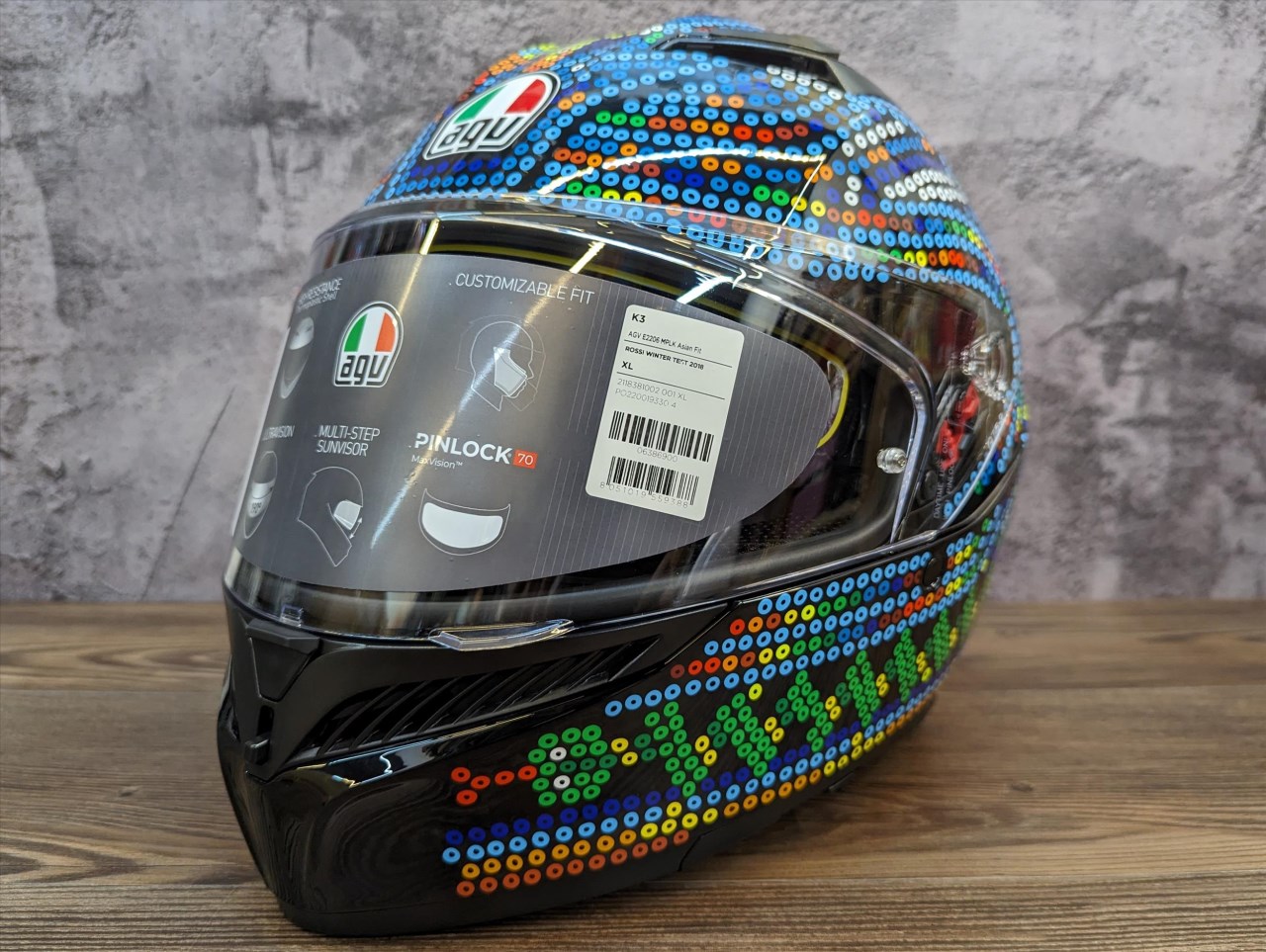 《遠古騎士》AGV K3 ROSSI WINTER TEST 2018 安全帽 全新改款 內墨片