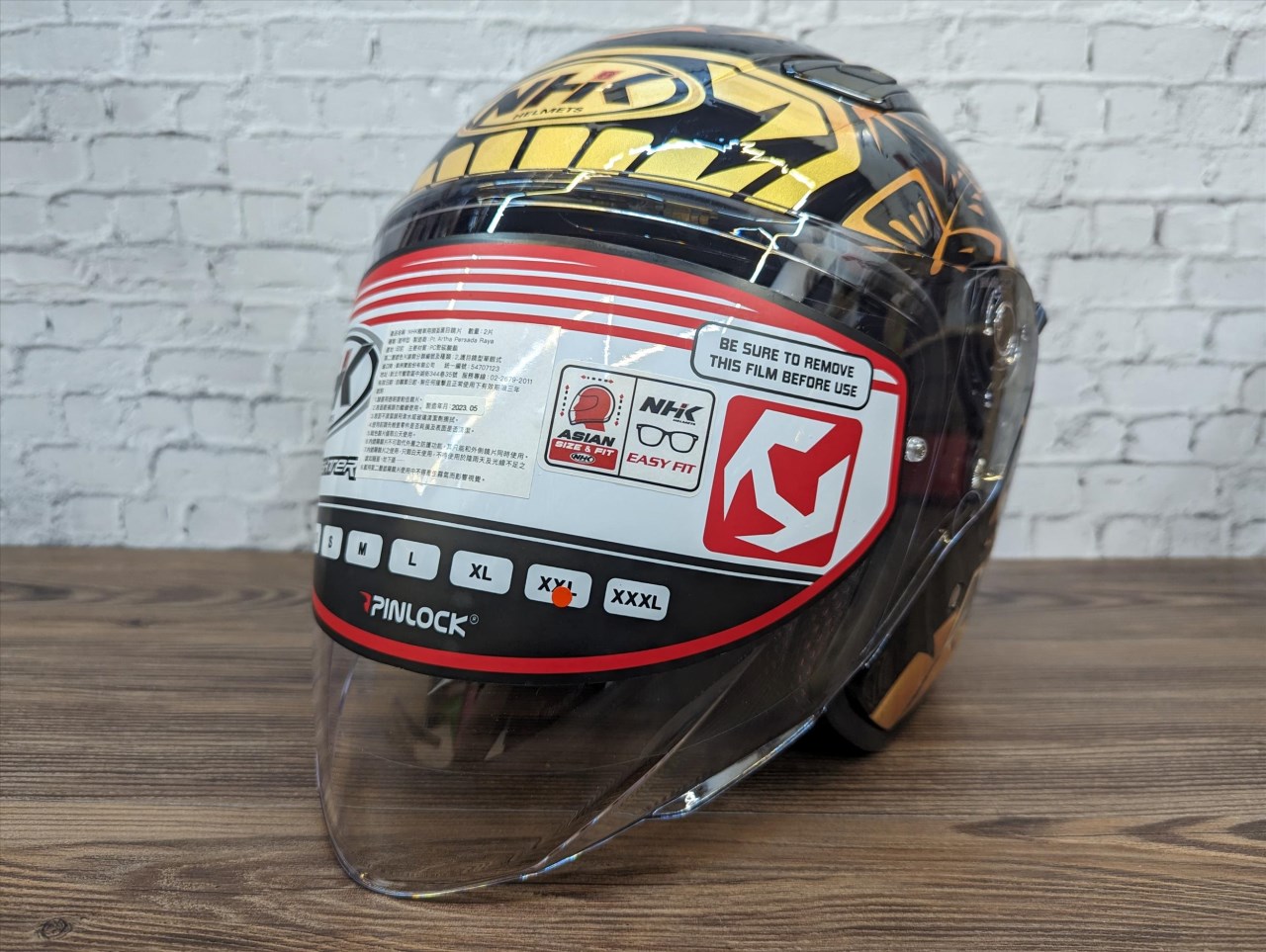 NHK S1 GP PRO RG87#2 酋長 黑金 內藏墨片半罩式安全帽